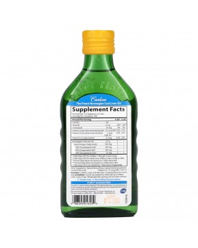 Carlson, Жир печени норвежской трески, для детей, натуральный лимонный вкус, 250 мл (8,4 жидкой унции)